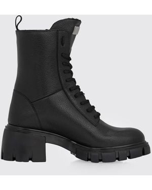 Philipp Plein Lace-Up Combat Boots - Black