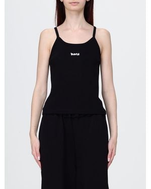 DISCLAIMER Slim Fit Stretch-Cotton Top With Contrast Logo - Black