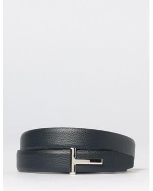 Tom Ford Hammered Leather Belt - Grey