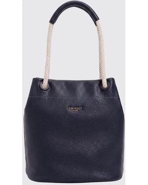 Twinset Grained Faux Leather Bag - Blue
