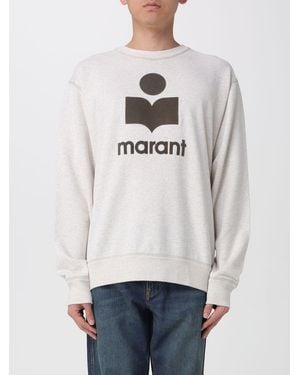 Isabel Marant Sweat Col Rond En Coton À Logo - Gris