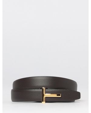 Tom Ford Hammered Leather Belt - Grey