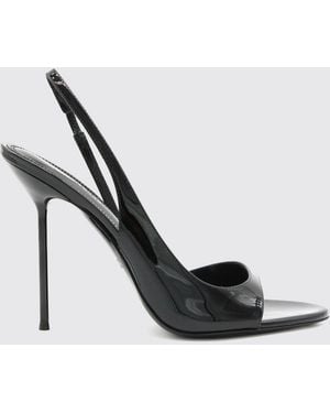 Paris Texas Lidia High-Heeled Patent Leather Slingback Sandals - White