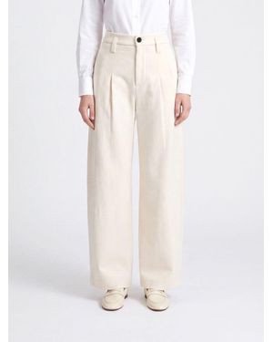 Brunello Cucinelli High-Waisted Palazzo Trousers With Monili - White