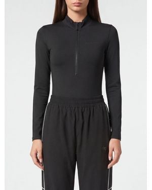 Philipp Plein Technical Stretch Fabric Bodysuit - Black