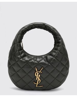 Saint Laurent Bolso Hobo Icarino De Napa Acolchada - Negro