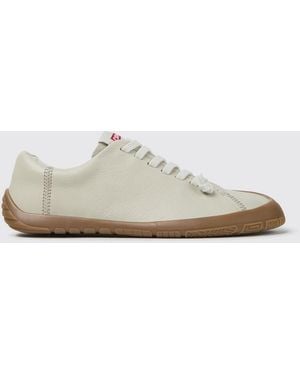 Camper Peu Path+ Smooth Leather Slip-On Trainers With Elastic Laces - White