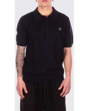 Fred Perry Cotton Polo With Logo - Black