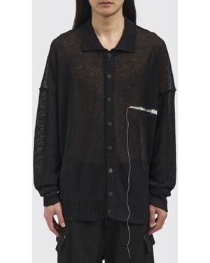 Isabel Benenato Linen Cardigan - Black