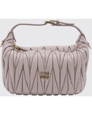Miu Miu Matelassé Leather Handbag - Grey