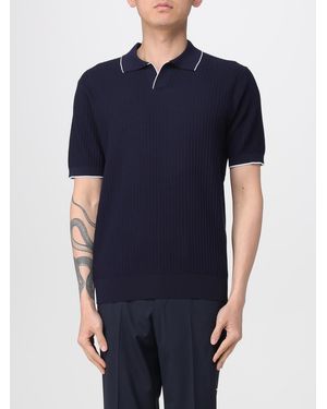 Kangra Cotton Knit Polo Shirt - Blue