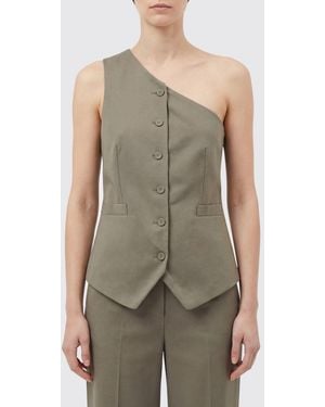 FEDERICA TOSI Single Breasted Canvas Waistcoat - Green