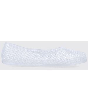 Ancient Greek Sandals Perforated Pvc Round-Toe Ballet Flats - White