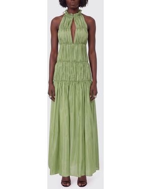 Semicouture Marylou Long Cotton Poplin Dress - Green