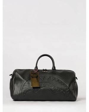 Sprayground Faux Leather Duffle Bag With Embossed Logo - Black