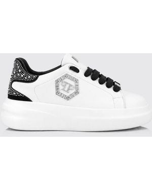Philipp Plein Chunky-Sneaker Aus Leder Mit Hexagon-Logo Und Strass - Weiß