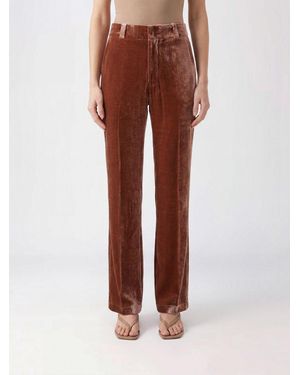 La DoubleJ Pantalones Skinny De Talle Alto De Terciopelo Con Bolsillos Americanos - Marrón