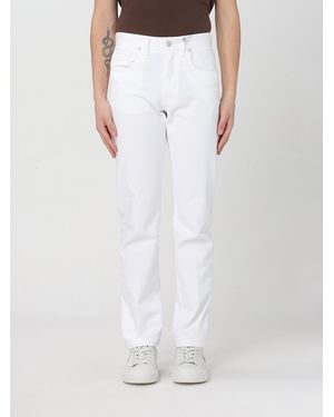 Fendi Regular Fit Denim Jeans With Five Pockets And Button Fly - White