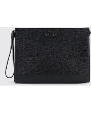 Orciani Grained Calfskin Pouch - Black