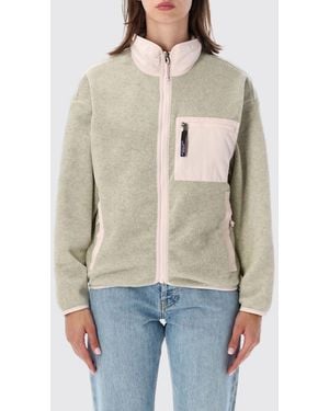 Patagonia Synchilla High-Neck Short Fleece Jacket With Patch Pockets - Natural