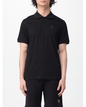 Belstaff Polo De Algodón Con Logo - Negro