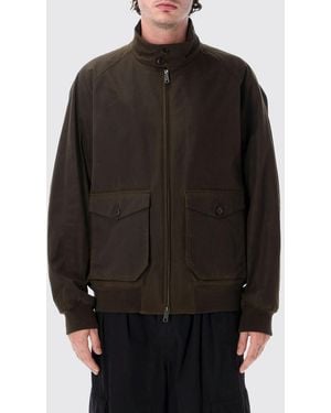 Baracuta Blouson Bomber En Coton Ciré Avec Col Montant Et Poches À Rabat - Noir