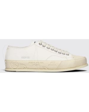 Premiata Vince Calf Leather Low-Top Sneakers With Rubber Toe - White