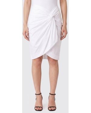 FEDERICA TOSI Asymmetric Cotton Poplin Skirt - White