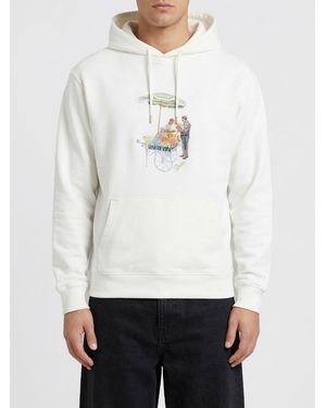 Drole de Monsieur Fleuriste Printed Cotton Hoodie - White