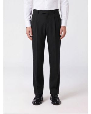 Lardini Slim Fit Pleated Tailored Trousers - Black
