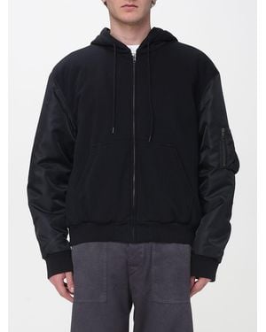 MM6 by Maison Margiela Cotton Blend Hooded Bomber - Blue