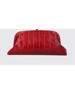 Alberta Ferretti Clutch De Mano De Piel De Anguila Con Cierre A Presión - Rojo