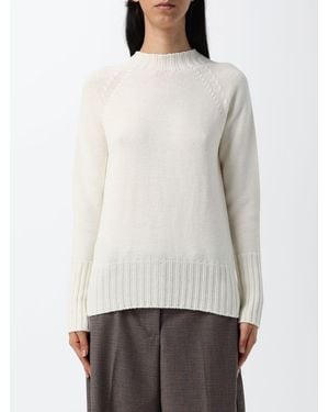 Drumohr 100% Pure Merino Wool Crew Neck Jumper With Long Sleeves - White