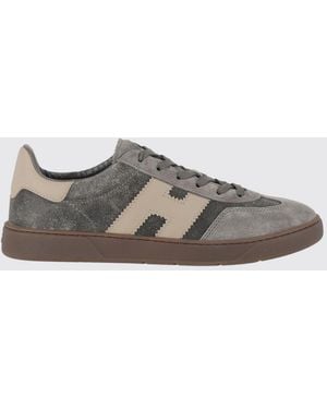 Hogan Cool Suede Calfskin Sneakers With Side H Logo - Gray