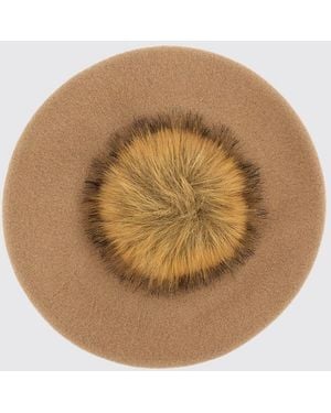 Borsalino Wide-Brimmed Wool Felt Hat With Logo - Natural
