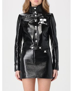 Courreges CourrÈ Ges Patent Leather Jacket - Black
