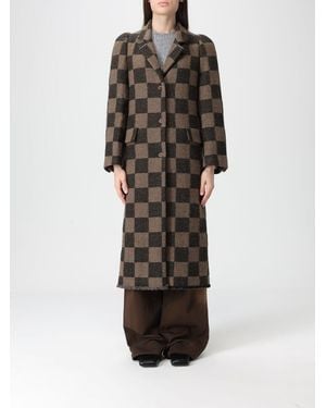 Uma Wang Cappotto Cita A Scacchi - Nero