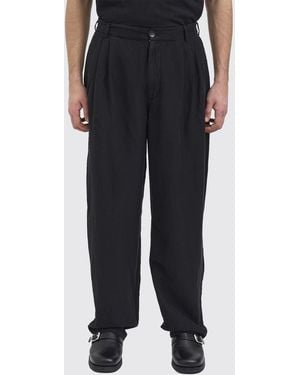 Andrea Ya'aqov Wide Leg Cotton Linen Blend Trousers - Black