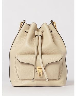 Coccinelle Beat Generation Hammered Leather Bucket Bag - Natural