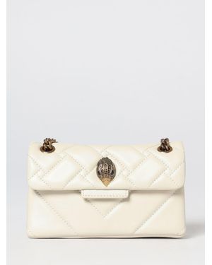 Kurt Geiger Kensington Quilted Leather Mini Bag With Rhinestone Logo - Natural