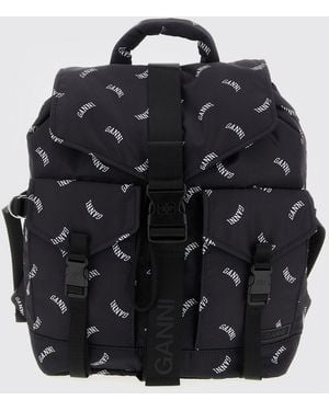 Ganni Backpack With Logo in Blue | Lyst