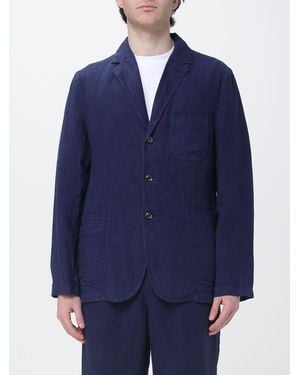 Aspesi Single-Breasted Linen Blazer - Blue