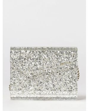Jimmy Choo Clutch Candy De Resina Con Purpurina - Gris