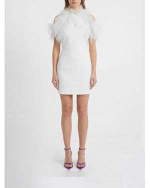 The Attico Mini Dress With Feathers - White