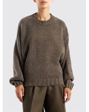 KHAITE Dropped Shoulder Crewneck Sweater - Gray