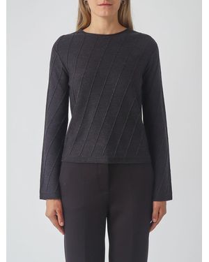 Max Mara Slim Fit Virgin Wool Crewneck Sweater - Black
