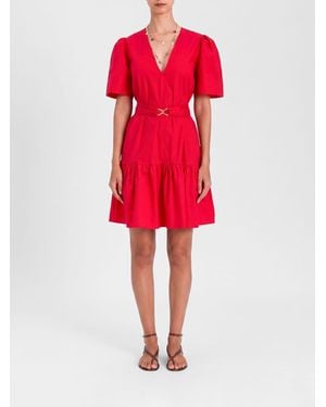 Twinset Stretch Cotton Mini Dress - Red