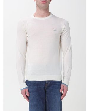 Sun 68 Crew Neck Cotton Pullover - White