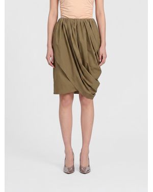 Chloé ChloÉ Falda Drapeada De Algodón - Verde