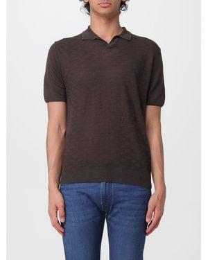 Corneliani Polo En Maille De Lin - Noir